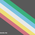 Diagonale Streifen in Grün, Hellblau, Weiß, Gelb und Rosa auf dunkelgrauem Hintergrund. Unten der Text "emptystands.me".