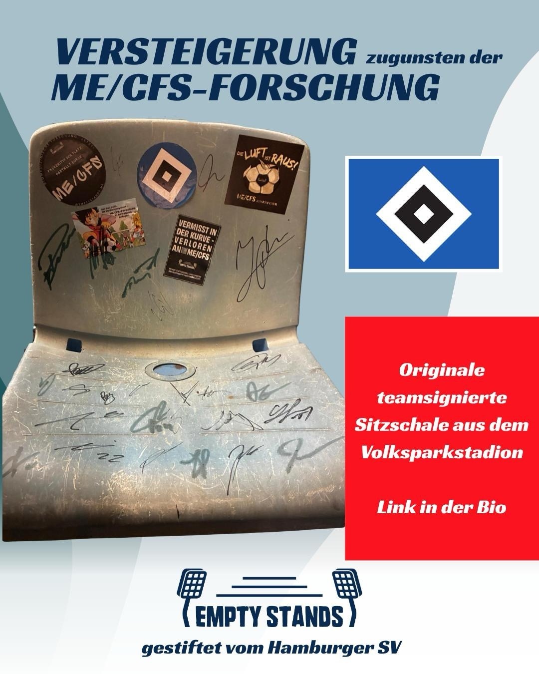 Versteigerung einer unterschriebenen HSV-Sitzschale